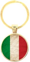 Sleutelhanger Glas - Vlag Italië