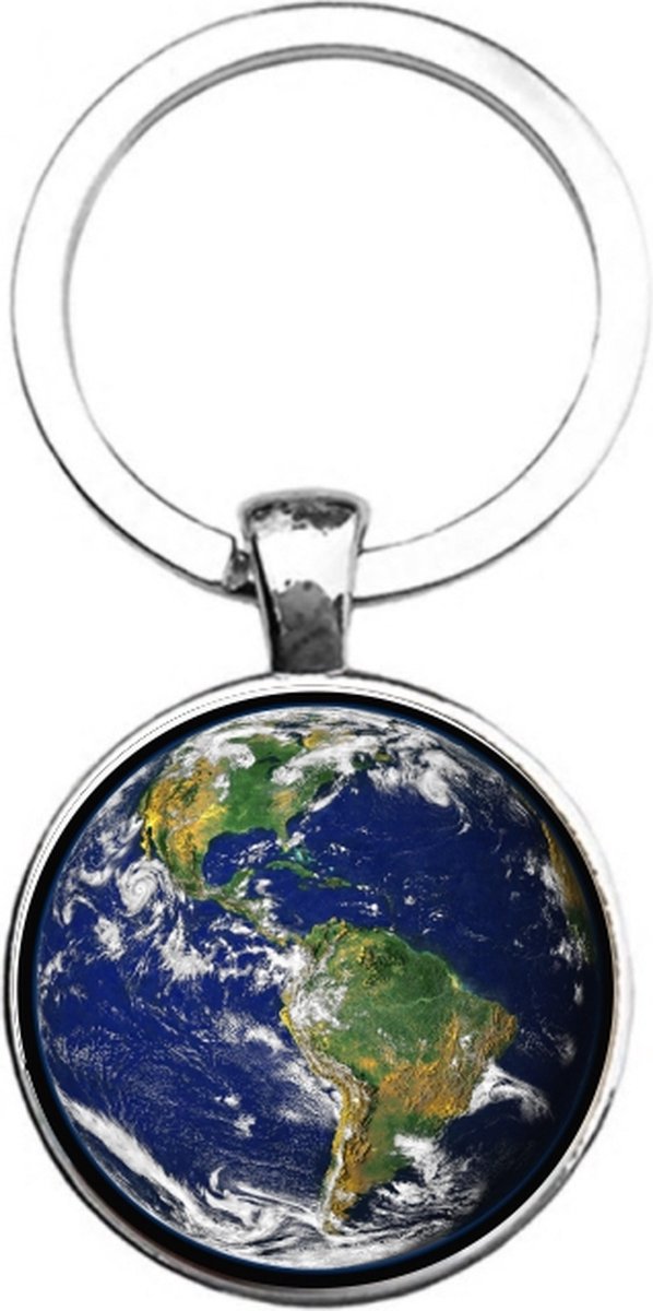Sleutelhanger Glas - Wereld