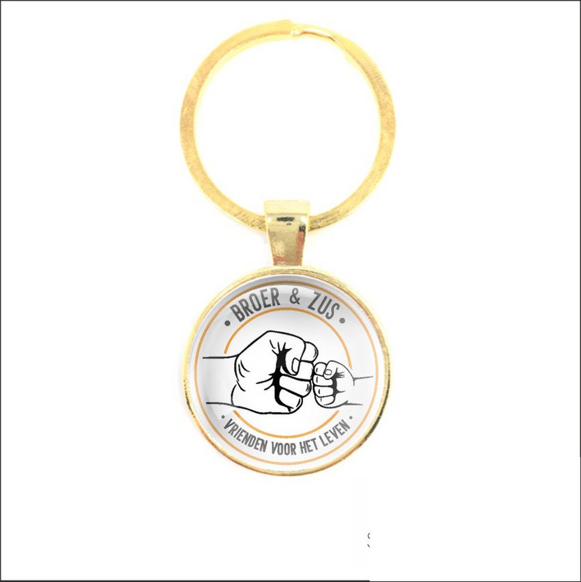 Sleutelhanger Glas - Broer & Zus