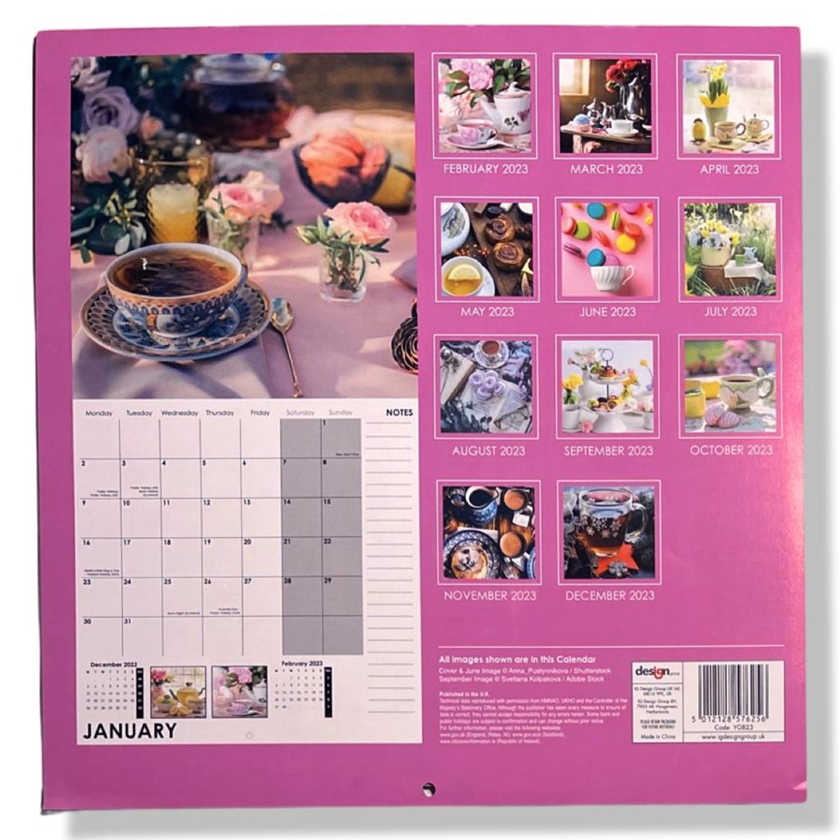 Calendrier du thé de l'après-midi - 2023 - Calendrier mensuel - 28x28cm Calendrier du thé de l'après-midi - 2023 - Calendrier mensuel - 28x28cm