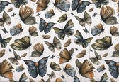 Fotobehang - Vlies Behang - Geschilderde Motten - Vlinders - 208 x 146 cm