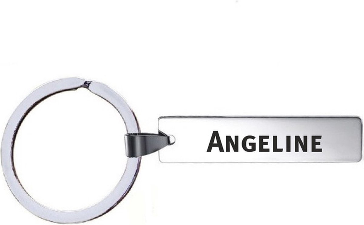 Sleutelhanger Met Naam - Angeline - RVS