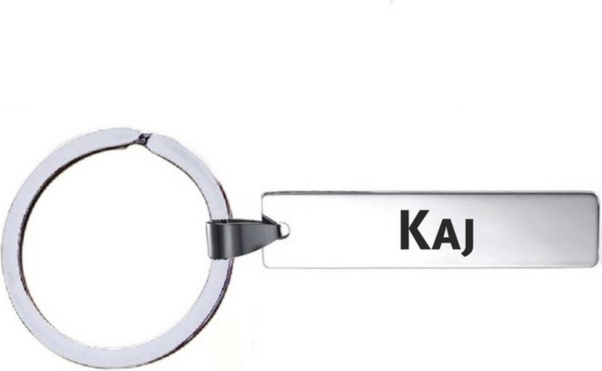 Sleutelhanger Met Naam - Kaj - RVS