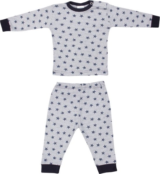Beeren Bodywear Jongens Pyjama Stripe Star - Navy - Maat 98/104