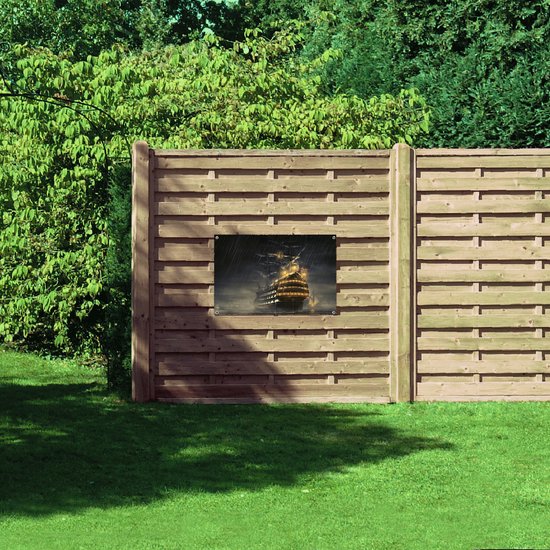 WallClassics - Poster de Jardin - Groot Navire en Mer en Storm - 90x60 cm Photo sur Poster de Jardin (décoration murale pour l'extérieur et l'intérieur)