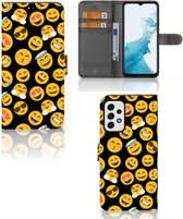 Flip Cover Geschikt voor Samsung Galaxy A23 Telefoon Hoesje Emoji