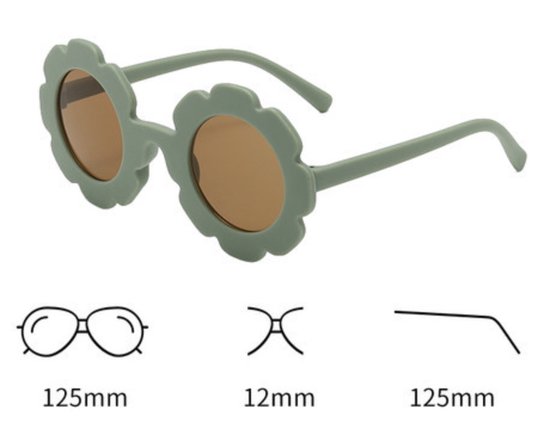 Babycure kids zonnebril - Roze, Blauw, Zwart - 3 kleuren brillen - Hippe flower sunglass - Stoer voor kinderen van Babycure — afbeelding 3