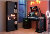 PARISOT Gaming Gaming bureau + 2-deurs bibliotheekset - Zwart decor