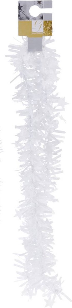 Folieslinger - met sterretjes - Wit - kerstversiering - 180 cm - Kerstmis decoratie
