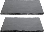 2x Planches de service/sous-verres en ardoise 20 x 30 cm - Plateaux à bougies - Planches à goûter - Tapas - Planches à fromages