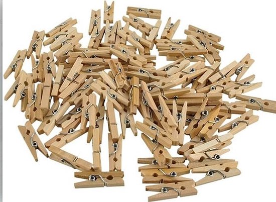 Mini Épingles à linge à Linge Bois - 25MM - 100 pièces