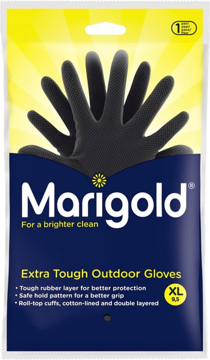 Huishoudhandschoen Marigold Outdoor zwart X-large | 6 stuks