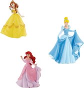 Disney Prinsessen - Belle - Doornroosje en Ariel - 10 cm - kunststof