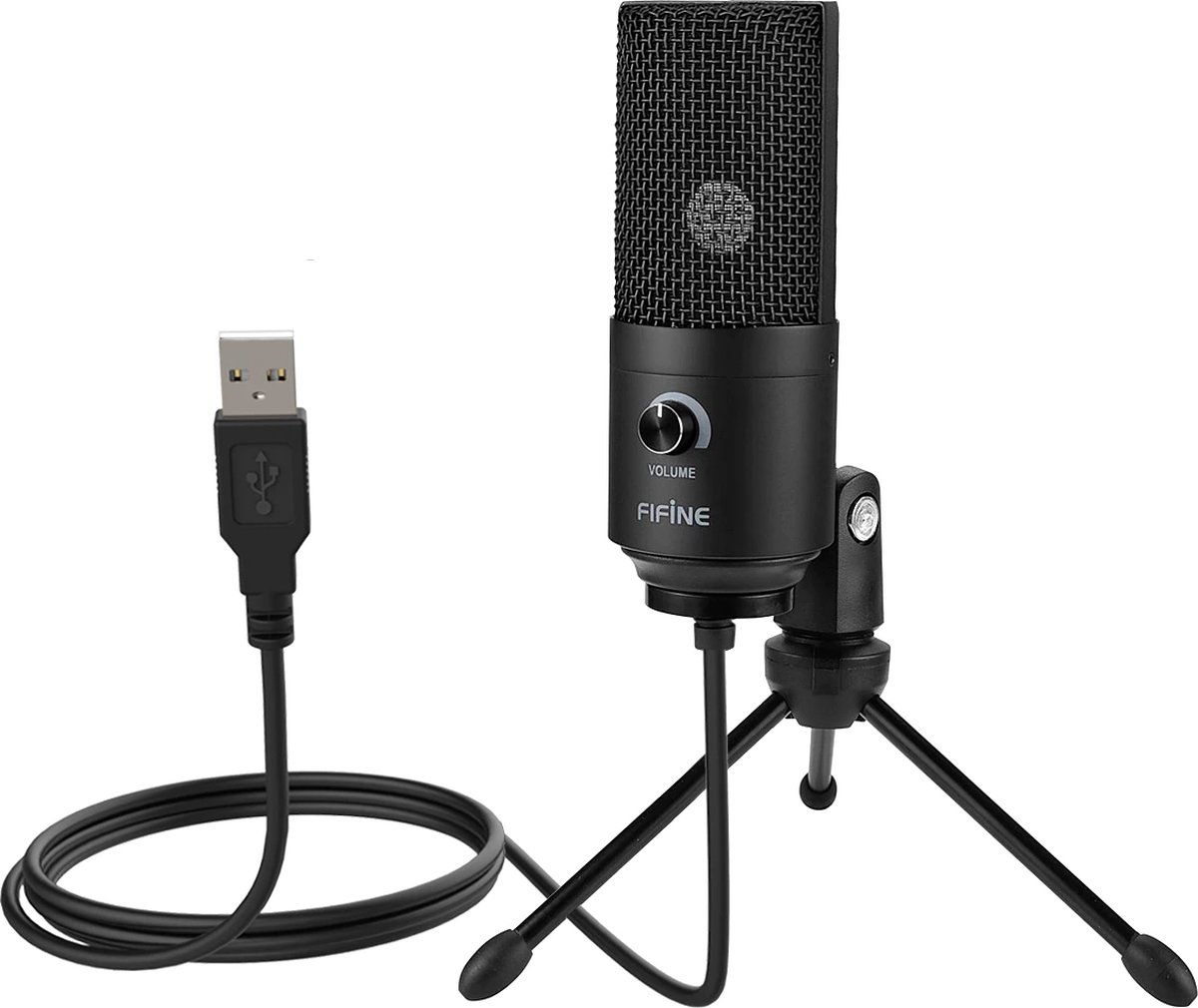 Studio Microfoon - Opname Microfoon - Zwart - USB Aansluiting - Recording - Laptop - Computer Microfoon - Plug en Play - Voice Over
