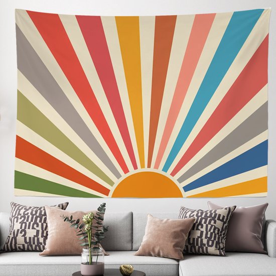 Ulticool - Sun Retro Vintage Sunset - Tapisserie - 200x150 cm - Groot tapisserie - Poster