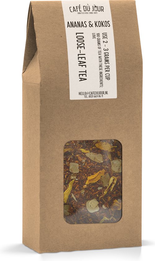 Ananas & Kokos de Coco - Thé Rooibos 100 grammes - Thé en vrac Café du Jour