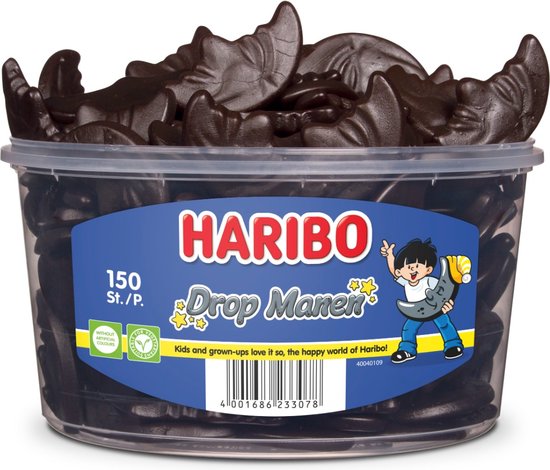 Haribo Drop Manen - drop - 150 stuks silo