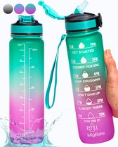 Migliore - Bidon 1 Liter - met Rietje - BPA Vrij - Sport - Ook in 600 ml en 2 Liter