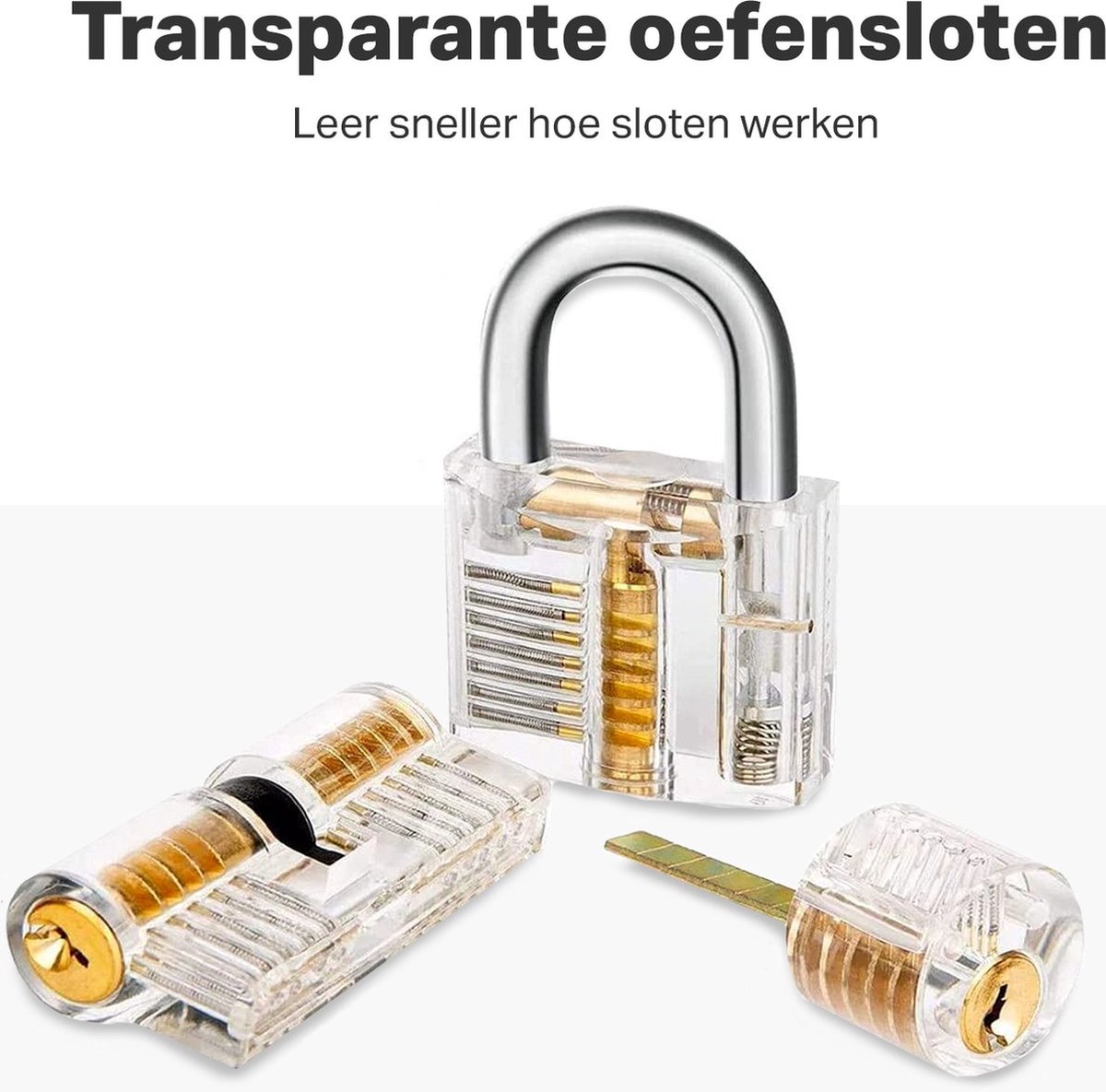 D.M.Store - Lockpick set - Lockpicking set - Lockpick - Lockpick set beginners - Survival Kit - Sloten opener set - lockpick set voor beginners en gevorderden - Oefenslot - Lock picking set — cadeau in Hobby - foto 8