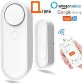 Q-time WiFi Deur raam alarm - Ook te gebruiken als winkel deurbel met 4 volumeniveaus - directe melding op uw telefoon - Sensor Magnetisch - App Control – Tuya – werkt ook met Google Home en Alexa - Draadloos - 2.4GHz - Geschikt voor iPhone & Android