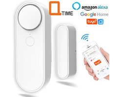Q-time WiFi Deur raam alarm - Ook te gebruiken als winkel deurbel met 4 volumeniveaus - directe melding op uw telefoon - Sensor Magnetisch - App Control – Tuya – werkt ook met Google Home en Alexa - Draadloos - 2.4GHz - Geschikt voor iPhone & Android