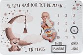 Mijlpaaldeken Baby - Teddybeer - Kraamcadeau - Geboortecadeau - Nederlands - 150cm x 100cm - incl. sjablonen