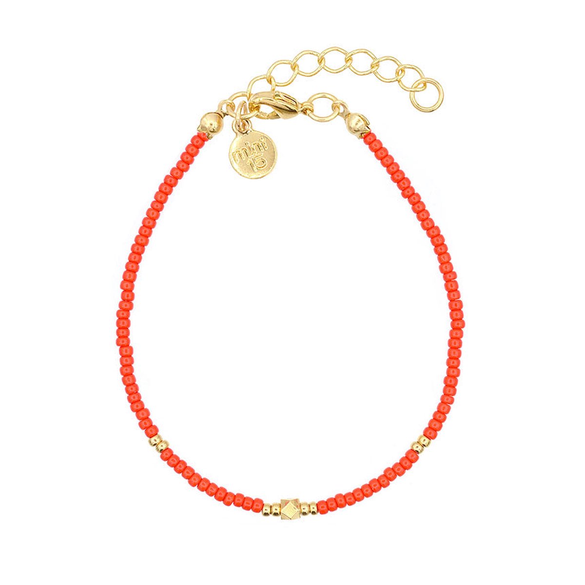 Mint15 Armband 'Elegance' - Coral Red - Goud