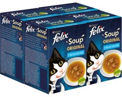 4x Felix - Vis Selectie - Kattensoep - 6x48g