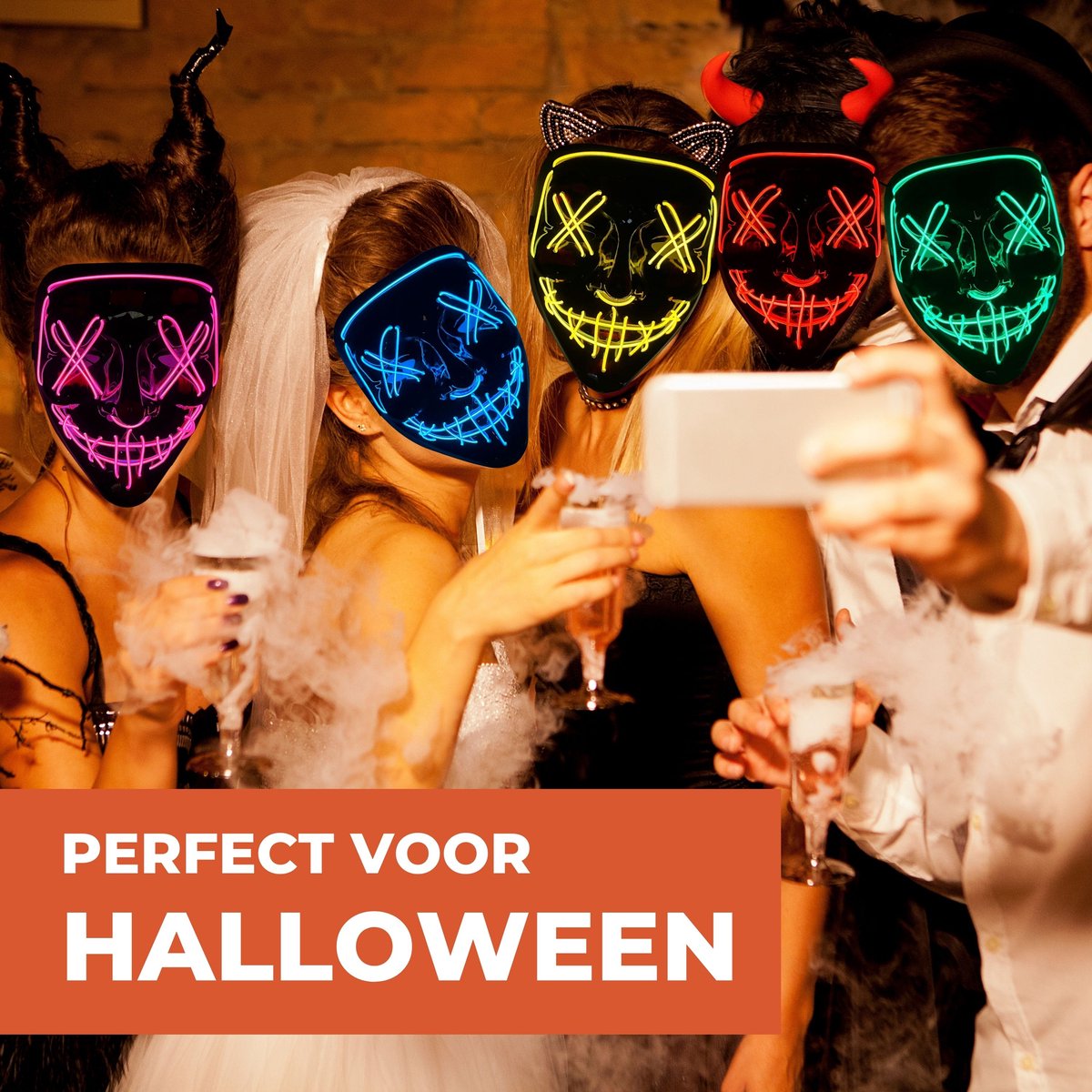 Purge LED Halloween Masker - Glow Scary Light Up Masker Voor Feest En Carnaval