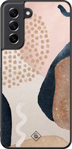 Casimoda® hoesje - Geschikt voor Samsung Galaxy S21 FE - Abstract Dots - Zwart TPU Backcover - Geometrisch patroon - Multi