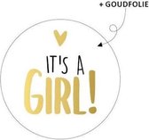 30x Sluitsticker It's a Girl! | Roze | 40 mm | Geboorte Sticker | Sluitzegel | Sticker Geboortekaart | Baby nieuws | Zwangerschap |Luxe Sluitzegel