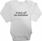 Baby rompertje - Je bent zelf een koetsjikoe! - Romper lange mouw wit - Maat 62/68