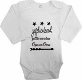 Baby rompertje - Gefeliciteerd, jullie worden opa & oma - Romper lange mouw wit - Maat 50/56