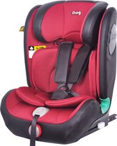 Ding York i-Size Autostoel - Isofix - Rood & Leer - 9 tot 36 kg - Autostoel groep 1/2/3