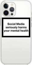 CF Pack - iPhone 12 Hoesje Siliconen Shock Proof - Social Media Seriously Harms Your Mental Health - Case Met Dichte Notch - iPhone 12 Case Siliconen Hoesje Cover - iPhone 12 Hoes Hoesje - Tr