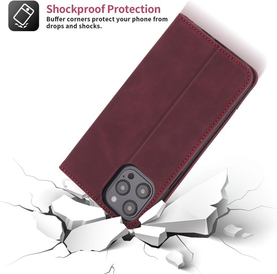 Apple de iPhone Apple iPhone 12 | iPhone 12 Pro | Bookcase en cuir de haute qualité | Porte-monnaie | Rouge