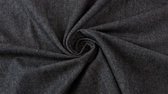 Zwarte denim stof per meter | washed jeans stof zwart - 1 meter