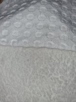 Kinderwagen deken witte teddy met wafelstof - 60 x 80 cm - wit
