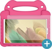 Samsung Tab A7 Lite kinderhoes + screenprotector - Draagbare tablet kinderhoes met handvat - Roze