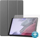 Samsung Tab A7 Lite Hoes - Perfecte pasvorm - Slaap/Wake functie – Diverse kijkhoeken – Met Screenprotector - Grijs
