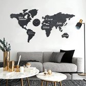 Carte du monde de décoration murale en métal 3D
