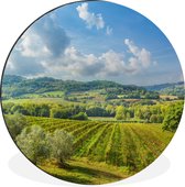 WallCircle - Wandcirkel - Muurcirkel - Toscane - Landschap - Wolken - Aluminium - Dibond - ⌀ 90 cm - Binnen en Buiten