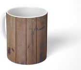 Mok - Structuur van verweerde planken - 350 ML - Beker