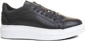 Heren Sneakers- Heren schoenen- Jongens Oversized Sneakers- Mcqueen model 366 Nova- Leather look- Zwart- Maat 44