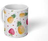 Mok - Koffiemok - Fruit - Aquarel - Sjablonen - Mokken - 350 ML - Beker - Koffiemokken - Theemok