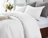 Sleeps Bedsprei Way Wit - 260x250 cm - 2 Kussenslopen - 100% Microvezel - Zachte kwaliteit - Strijkvrij -