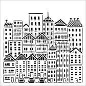 Hobbysjabloon - Template 30,5x30,5cm 30x30cm city buildings
