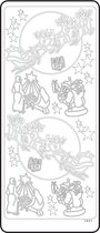 Vaessen Creative Sticker - 10x23cm - 10st - zilver kersttafereel