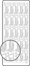 Vaessen Creative Sticker - 10x23cm - 10st - zilver Joyeux Noël