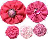 Creative elements fabric flowers rosetta x5 pink